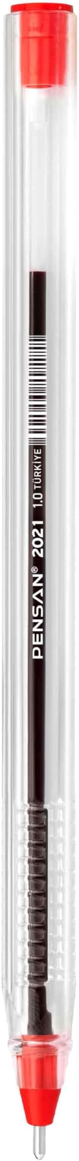 Red Ballpoint Pens,1.0 mm Medium Point, Red Pens, Ergonomic Triangle Grip, 50-Count Pack of Bulk Pens