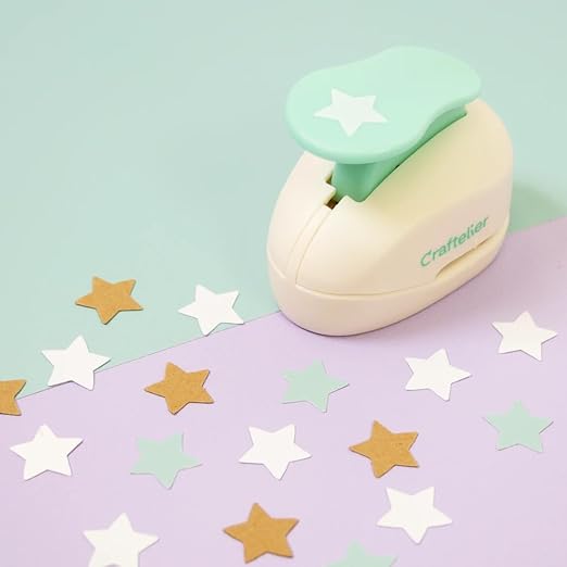 Craftelier - 3/8 Inch Star Hole Punch with Lever Press ā Star Hole Puncher for Paper Crafts | Star Punch for Scrapbooking, DIY Cards & Journals | Hole Punch Shapes for Paper & Cardstock.