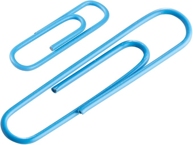 JAM PAPER Combo Pack Colorful Paper Clips - Standard & Jumbo - Baby Blue Paperclips - 1 Pack of 100 & 1 Pack of 75