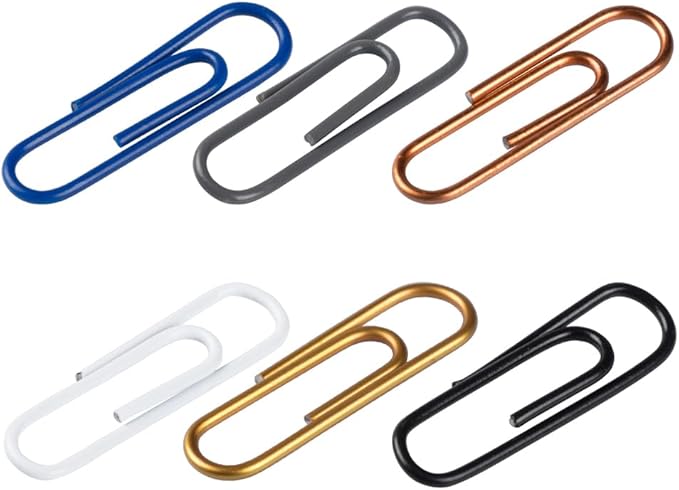 JAM PAPER Colorful Standard Paper Clips - Regular 1 Inch Paperclips - Business Assortment - 6 Packs of 100