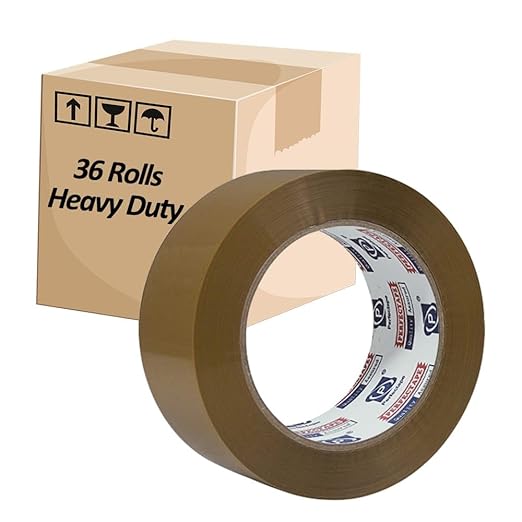 PERFECTAPE Heavy Duty Packing Tape 36 Rolls, Total 2160Y, Brown, 2.7 mil, 1.88 inch x 60 Yards, Ultra Strong, Refill for Packaging and Shipping
