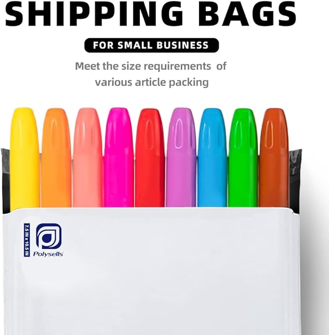 POLYSELLS Poly Mailers Shipping Envelopes, Strong Adhesive Sealing, Waterproof, and Tear-resistant Postal Mailing Bags for Clothing, Books, and Accessories (White, 7.5x10.5 Inch, 1000 pcs)