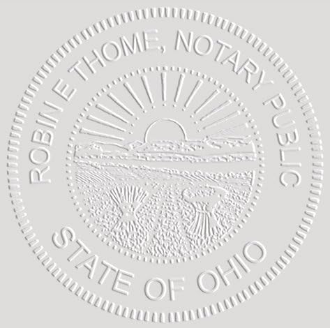 MaxMark Notary Seal Round Pink Embosser for Ohio State - Includes Gold Burst Seal Labels (50 Count)