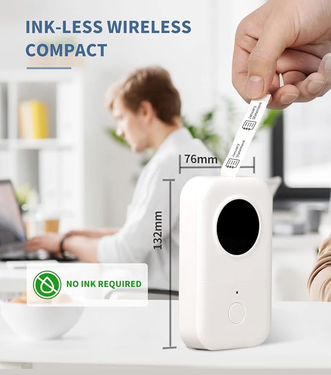 Phomemo D30 Label Maker, Bluetooth Mini Label Maker Machine, Portable Thermal Printer Small Rechargeable Labeler for Kids School Classroom Teacher Supplies, Home Office Labeler Works with Tablet/Phone