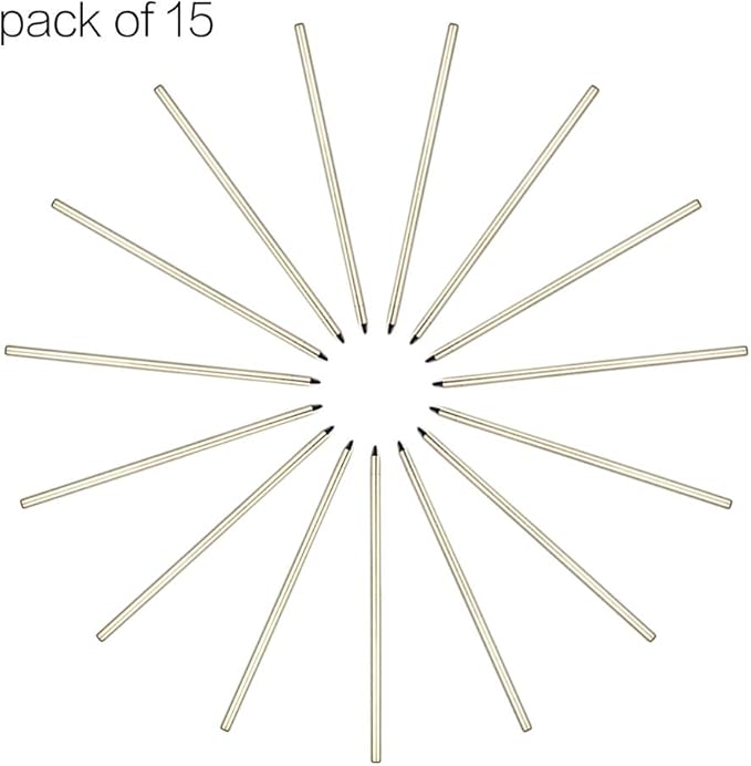 smttw Muticolor Pen Refill Ink for 4-in-1 Mutifunction Pen, Mechanical Pens Refills, Metal Tip, 5 pieces (Blue Ink, Red Ink, Black ink), A Pack of 15