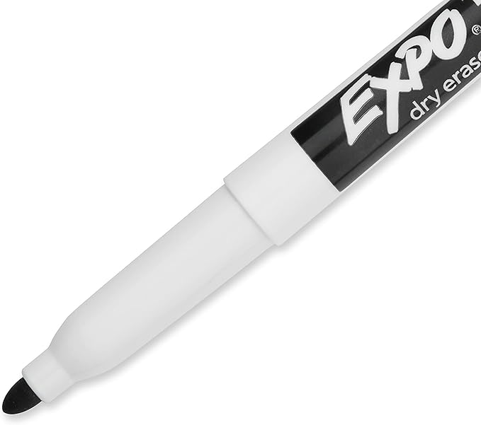 EXPO Low Odor Dry Erase Markers Fine Tip Black 12 Count