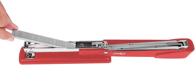 Clipco Stapler with 2000 Staples Full Desk Size Red (12-Pack)