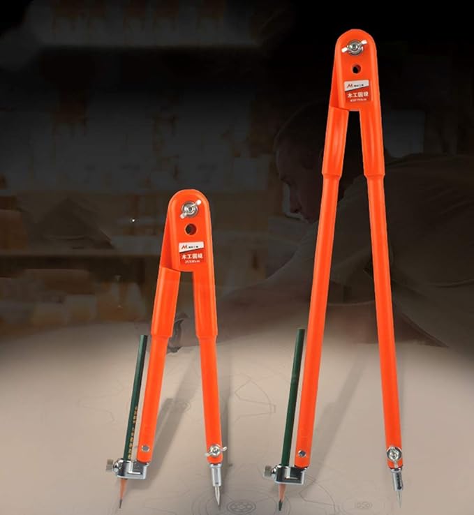 Professional Woodworking Compass Pencil Marking Compass Circle Maker Scriber Compass for Geometry (Large)