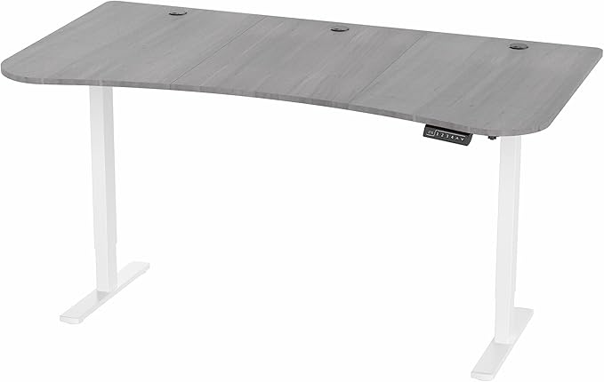 VIVO Electric 63 x 32 in Standing Desk, Memory Height Adjustment, 1B Series, Dark Gray Top White Frame, DESK-KIT-1W1G