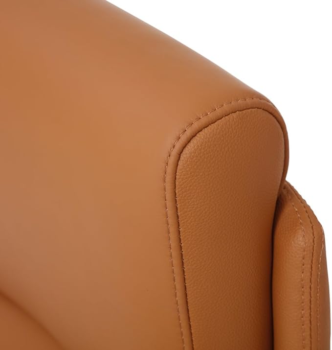 ZURI Draper Leather Executive Chair with Aluminum Frame - Tan