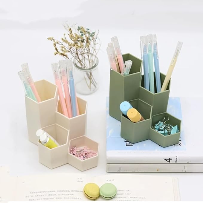 Pencil Holder Pens Cup Pencil Organizer Cute Pencil Holder for Desk with 4 Compartment Desktop Supplies and Accessories for Office/School/Home