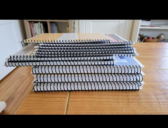 Plutreas 100 Pack Plastic Spiral Binding Coils, 4:1 Pitch, Spiral Binding Spines for Office Documents, Engineer Papers, Business Projects (10mm (75 Sheet Capacity))