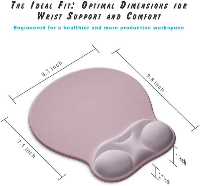 Ergonomic Mouse Pad with Wrist Rest Support&Gel Cushion for Desk; Cute Computer Decor Accessories for Women. Small Mousepad Mat Laptop Pads for Office&Home. Ergo Supplies & Aesthetic (01Pink Serenity)