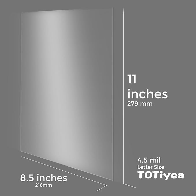 TOTiyea 200 Pack 4.5 Mil PVC Binding Presentation Covers, Clear Report Covers for Binding,8.5x11 Inches,Letter Size