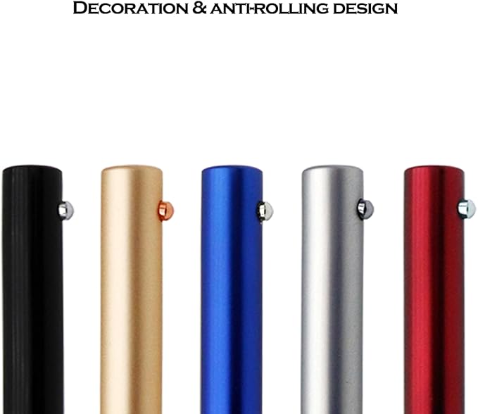 DUNBONG Retractable Metal Gel Pen, 0.5mm Medium Point Ballpoint Pens, Black Gel Ink (Black)