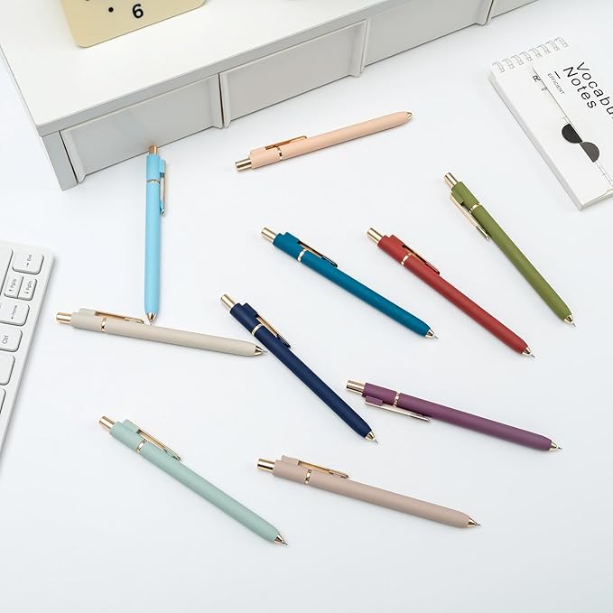 0.5mm Gel Pens Black Ink Gel Retractable Cute Pen for Smooth Writing School Office Supplies (Mixed 10-count)