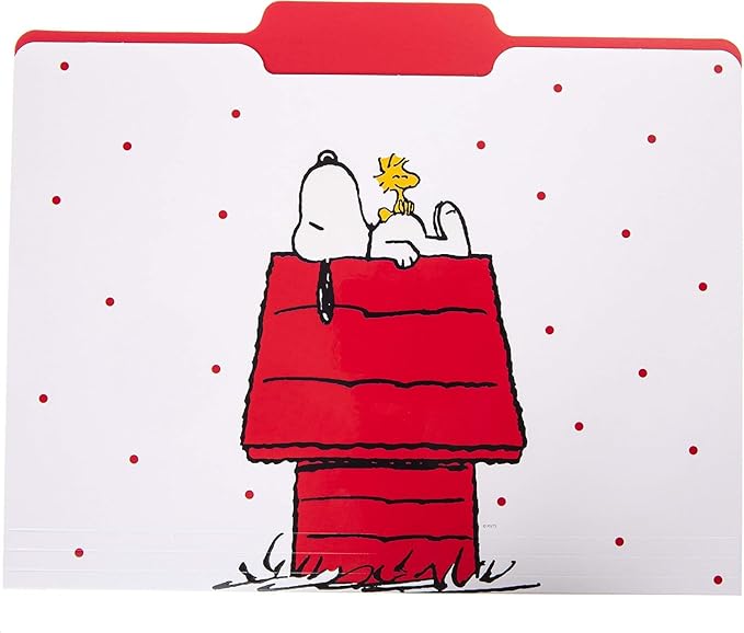 Graphique "Snoopy" File Folder Set – File Set Includes 9 Folders and 3 Unique Go-Getter Designs, Embellished w/Gold Foil on Durable Triple-Scored Coated Cardstock