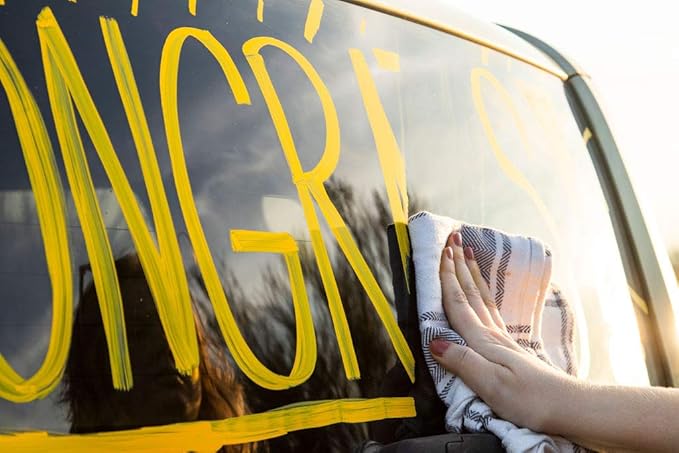 Glass Pen Window Marker: Liquid Chalk Pens for Glass, Whiteboard Markers with Washable Paint - Graduation, Car Windows, Mirror Pen, Storefront, Wedding, Parade, Party & Holiday (Red, Jumbo Tip)