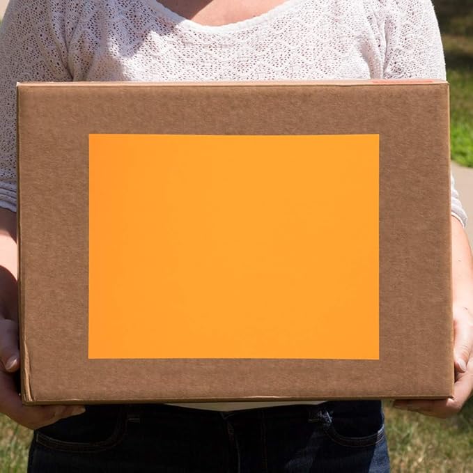 JAM PAPER Full Sheet Shipping Labels - Printable Sticker Paper - 8 1/2 x 11 - Neon Orange - 10 Full Pages/Pack