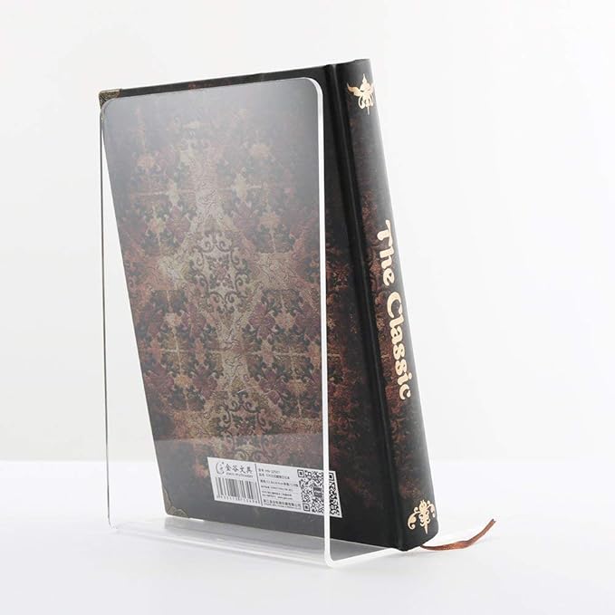 MerryNine MerryNine Acrylic Book Ends 6pcs for Shelves, Clear Bookends for Shelves, Books end Organizer, Book Holder Stand Decorative, Book Stoppers for Heavy Duty Books (Plastic Acrylic_3 Pairs)