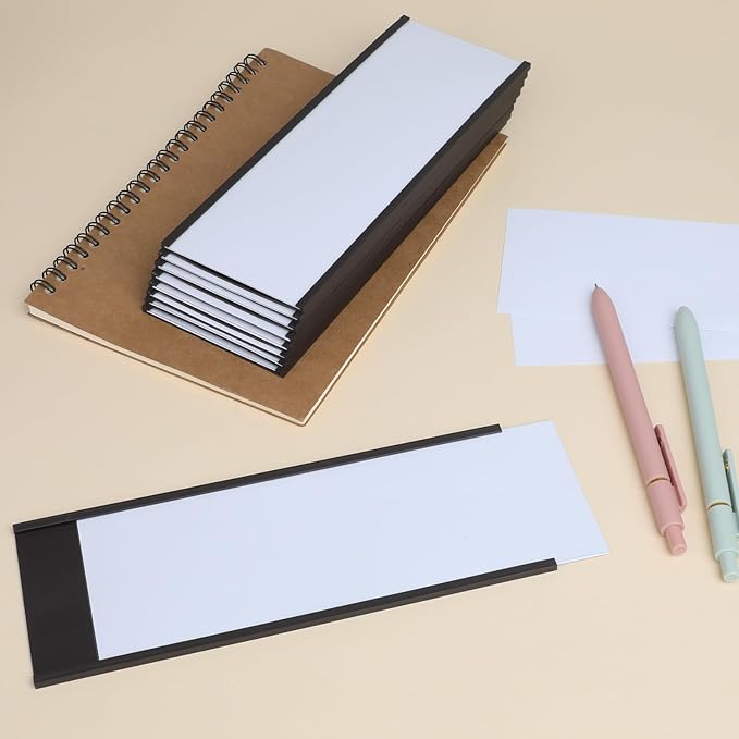 Eeoyu Magnetic Label Holders with Magnets Magnetic Data Card Holders with Clear Plastic Protectors for Metal Shelf, Whiteboard, Set of 50 (3 x 8 Inch)