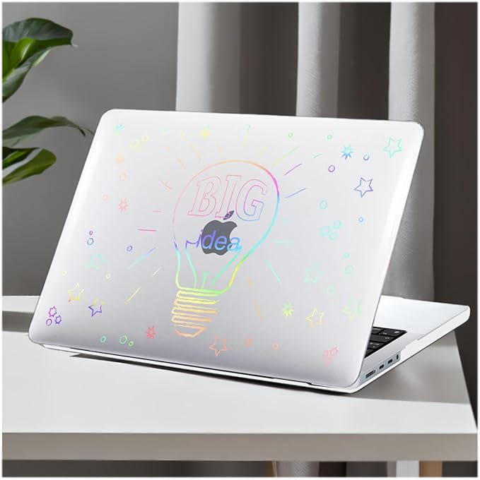 DTangLsm Compatible for MacBook Air 13 inch Case 2025 2024 2023 2022 M4 A3240 M3 A3113 M2 A2681, Clear Laser Print Plastic Hard Shell Case for MacBook Air 13.6 inch + Keyboard Cover, Transparent Blub