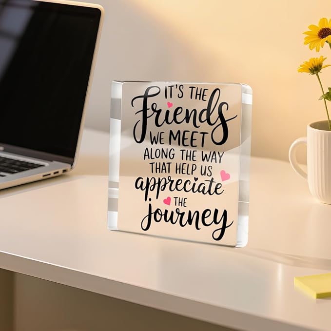 Friendship Gifts for Best Friends Bestie BFF, Friend Birthday Christmas Thanksgiving Gifts, Appreciation Acrylic Plaque Desk Decorative Signs for Home Office Living Room