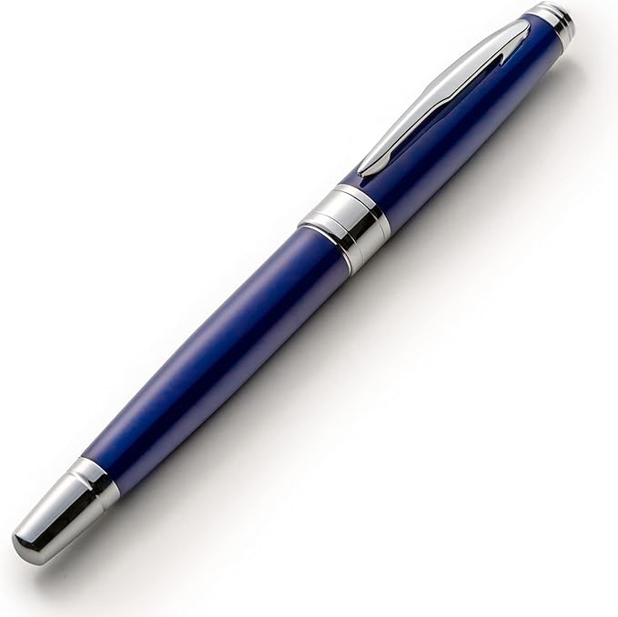 ZenZoi Executive Pen – Elegant Blue Rollerball Pen. Premium Fine Point Smooth Writing Roller Pen Gel Ink. Fancy, Luxury Pen for Men, Women. Refillable, Business, High End Pen Gift Set