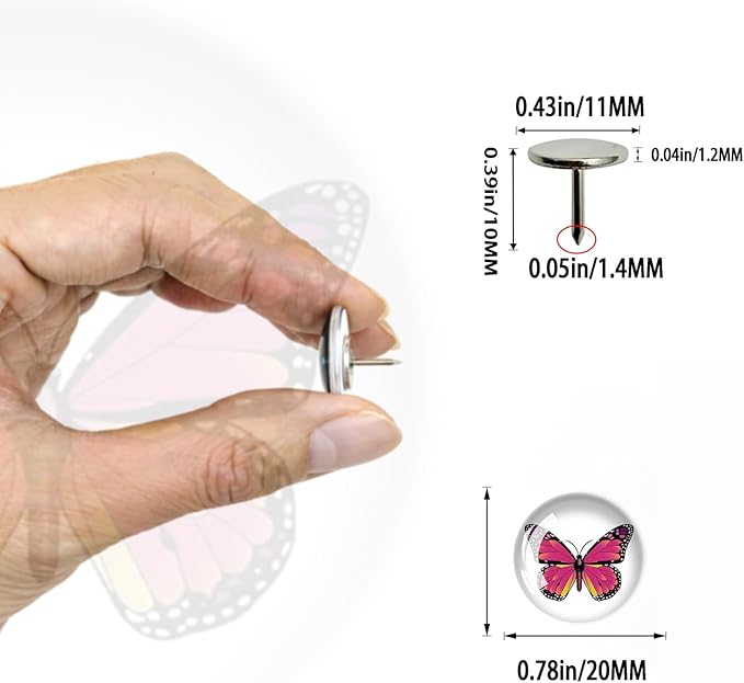 24Pcs Butterfly Push pins,Decorative Push Pins,Cute Push Pins,Thumb Tacks for Bulletin Board Office Organization or Home(24-Butterfly)