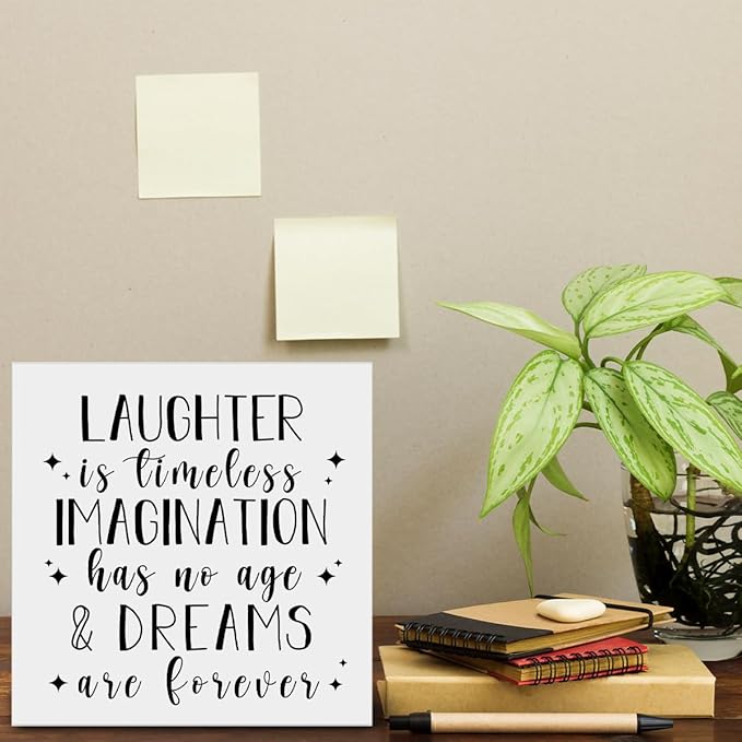 Inspirational Quote Decor Disney Gift for Women Disney Decorations Home Office Wood Sign for Desk Table Shelf 5 x 5 Inches