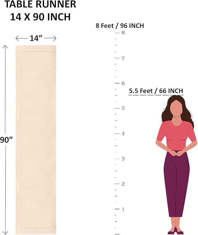 Solino Home Linen Violet Table Runner 90 Inches Long - 100% Pure Linen Dining Table Runner 14 x 90 Inch for Holiday - Fete