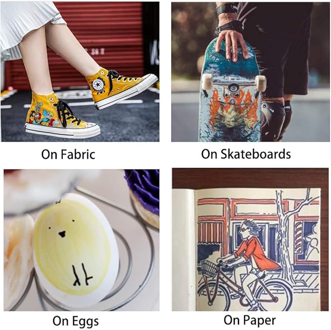 Shuttle Art 48 Colors Permanent Markers, Fine Point, Assorted Colors, Works on Plastic,Wood,Stone,Metal and Glass for Doodling, Coloring, Marking