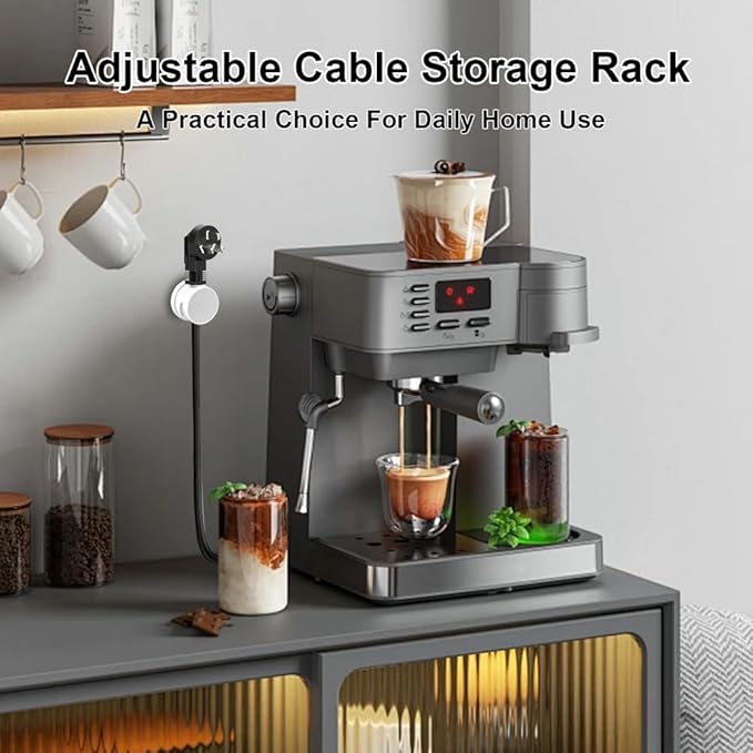 9 Pack Rotatable Magnetic Cord Organizer, Phone Cable Management, Desk Charger Cords Holder, No-Residue Adhesive Cables Clips for Kitchen, Office, Car, Nightstand(White)