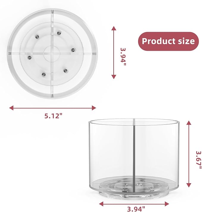 Absonic Pencil Holder for Kids, 360 Rotating Pen Holder for Desk Organizer and Storage, 4 Compartments Art Supply Marker Organizer, Pen Organizer Pencil Holder