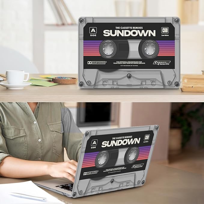 Compatible with MacBook Air 13 inch Case 2022 2021-2018 A2337 M1 A2179 A1932 Retina Display with Touch ID, Plastic Hard Shell Case +Keyboard Cover+Screen Protector+Webcam Cover, Cassette Tape