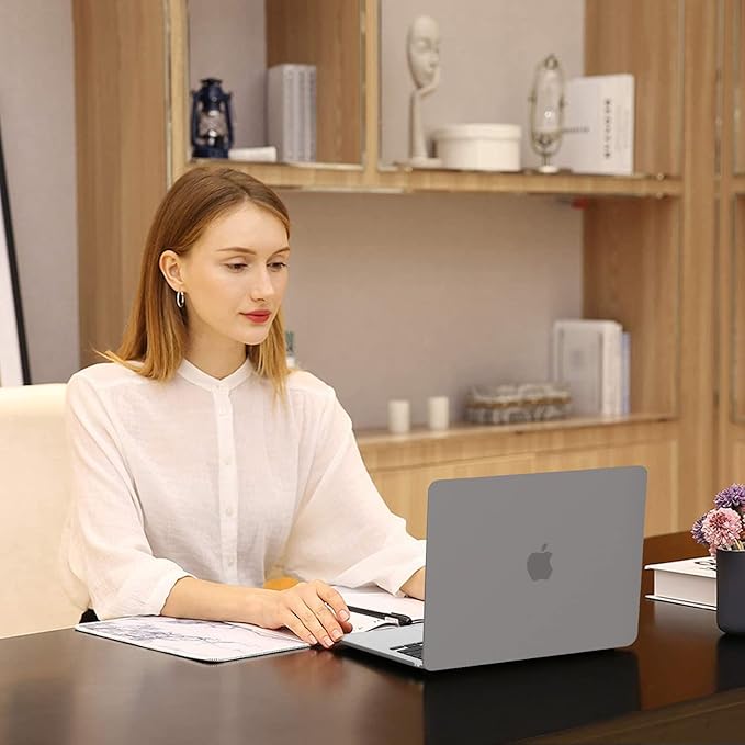 MOSISO Compatible with MacBook Air 13 inch Case 2025 2024 2023 2022 M4 A3240 M3 A3113 M2 A2681, Plastic Hard Shell&Keyboard Cover&Screen Film&Type C for MacBook Air 13.6 inch Case, Gray