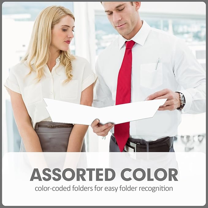 File Folder, PANDRI 120 Pack File Folder, 1/3 Cut Tab, Letter Size, Filing Folder for Office School Business, White