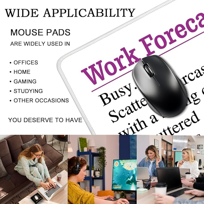 Work Forecast Rectangular Mouse Pad, Funny Sarcastic Mouse Pad Gifts for Teacher Colleague Coworker, Work Gifts for Coworker, New Job Gifts for Intern, Funny Office Gifts for Coworkers
