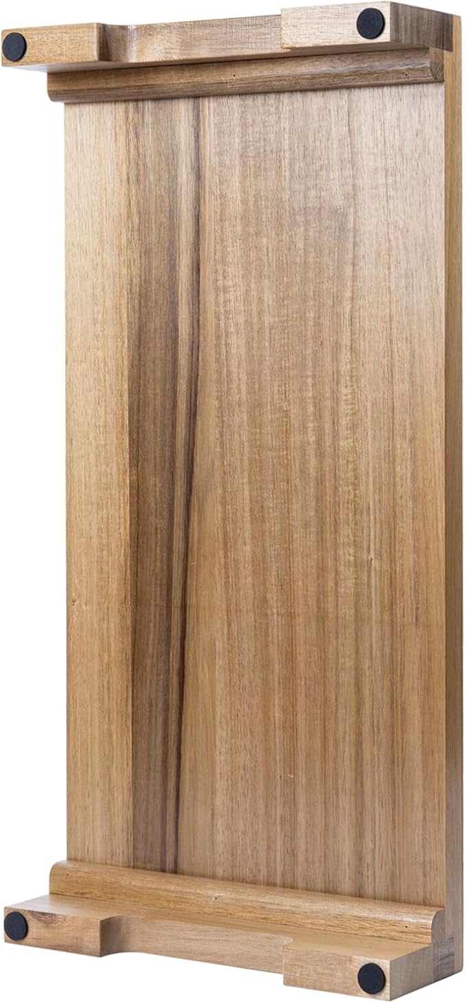 MyGift Premium Acacia Solid Wood Desk Monitor Stand, Laptop Riser & Keyboard Storage – Wooden Desktop Organizer for Screen Display and Workspace Organization