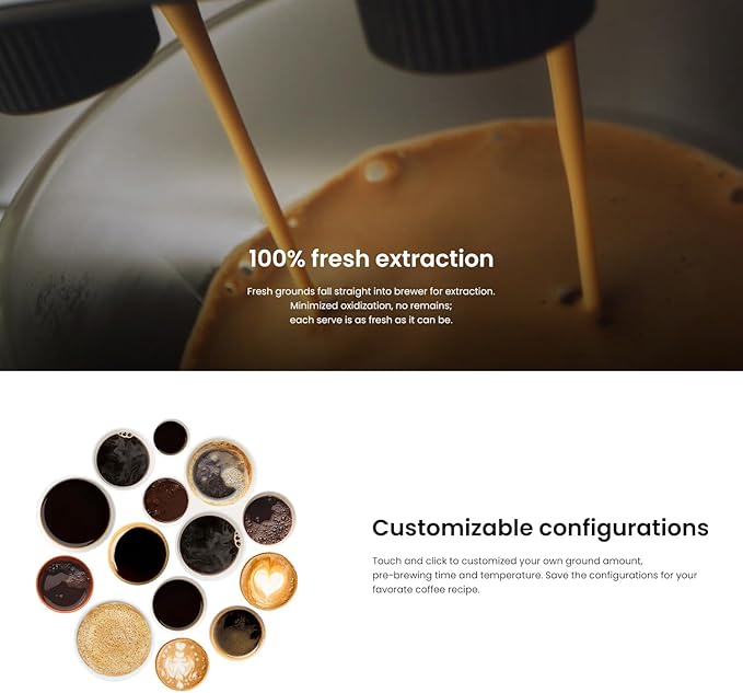 F11 Big Plus Automatic Espresso Machine, Coffee Machine with Milk System, Americano and Cappuccino, 24 Coffee Drinks for Office, Hotel and Convenience Store,Sliver colour