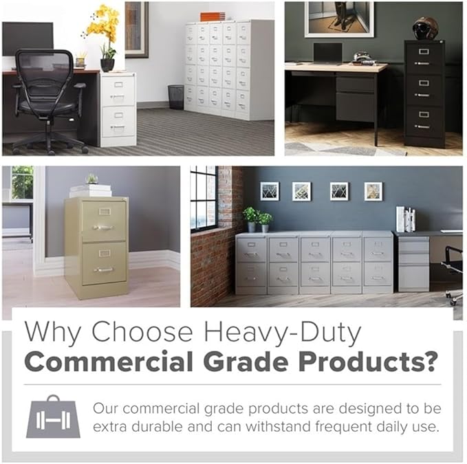 Scranton and Co 22" Deep 4 Drawer Letter File Cabinet in Putty, Fully Assembled