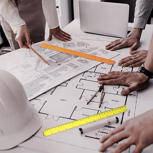 Color Transparent Ruler Plastic Rulers - Ruler 12 inch, Kids Ruler for School, Ruler with Centimeters, Millimeter and Inches, Assorted Colors, Clear Rulers, 7 Pack School Rulers