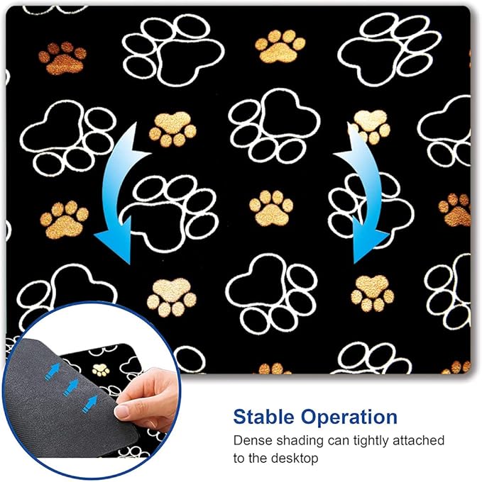 Hokafenle Mouse Pad, Cute Dog Paw Mouse Pad Design, Mouse Mat Square Waterproof Mousepad Non-Slip Rubber Base Computer Mouse Pads for Office Home Laptop