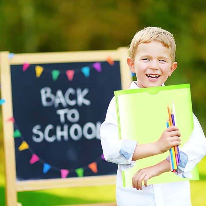 WOT I Heavy Duty Folders with Clear Front Pockets -18 Pack, Extra Thick Plastic Folders with 3 Pocekts and 3 Prongs for Letter Size Paper/Assorted Colors/School/Work/Home Use