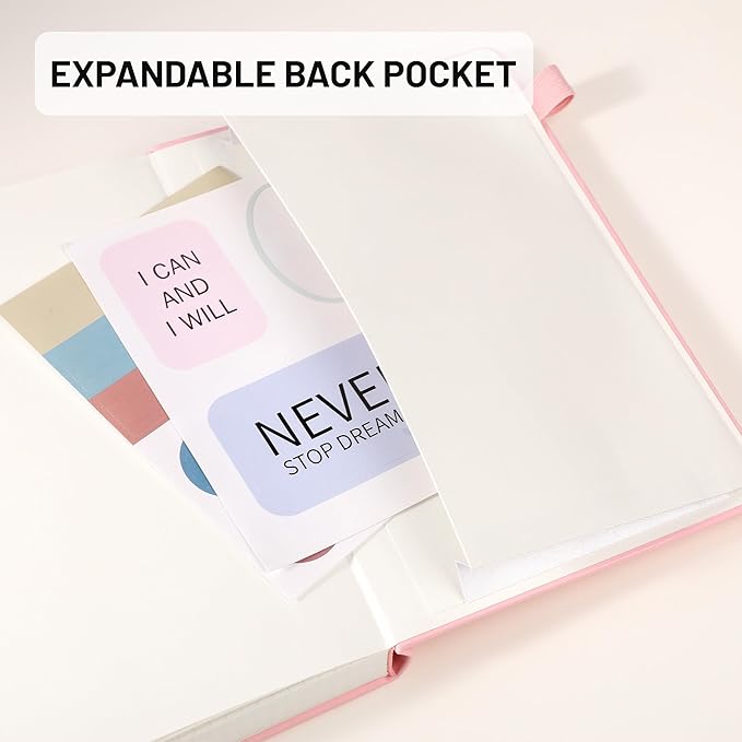 CAGIE Graph Notebook 320 Pages 100 GSM Paper Graphing Grid Journal B5 Hardcover Leather Quad Ruled Notebooks for Engineering, Math, Work, Pink