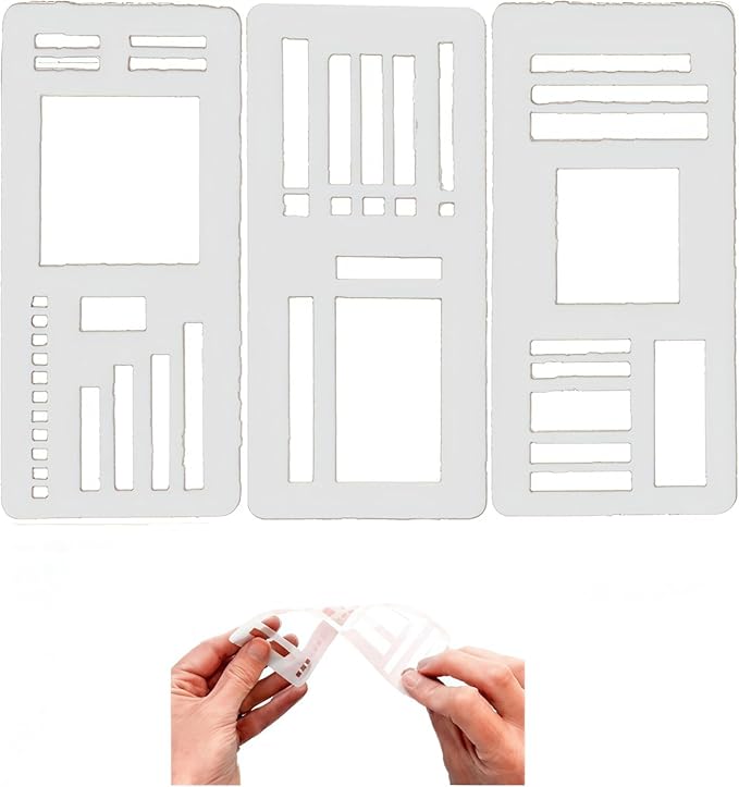 9PCS Handmade Flexible Record Template, Reusable Planner Stencils for Journaling, Calendar, Checklists, Scrapbooking & DIY Craft Supplies 