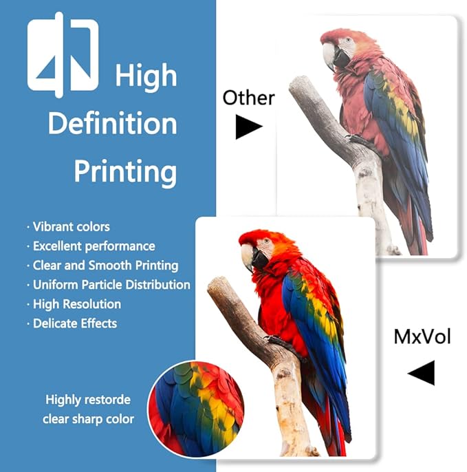 MxVol 275XL 276XL Remanufactured Ink Cartridge Replacement for Canon 275 and 276 XL PG-275XL CL-276XL Ink for Canon PIXMA TS3520 TS3522 TS3500 TR4720 TR4722 TR4700 Printers (1 Black, 1 Color Combo)