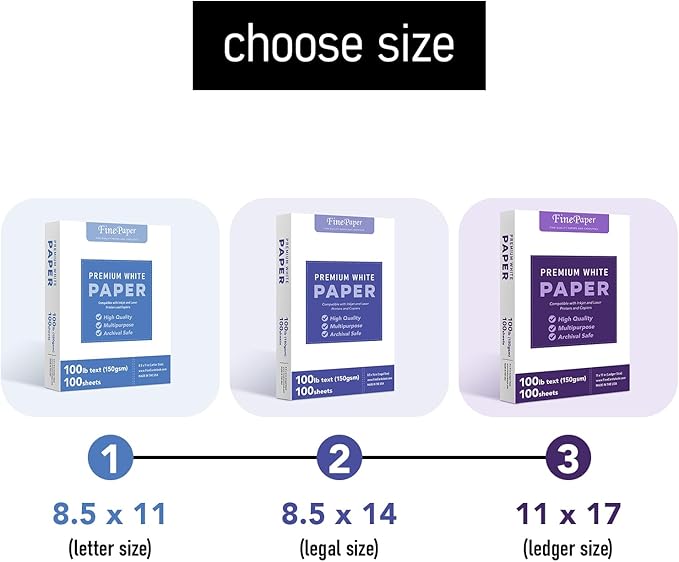 Bright White Paper - Multipurpose Office Print Writing Copy - Flyers, Posters, Design Proposals, Business Documents | 11 x 17 | 100lb Text (40lb Bond) | Acid Free Paper | 100 Sheets per Pack