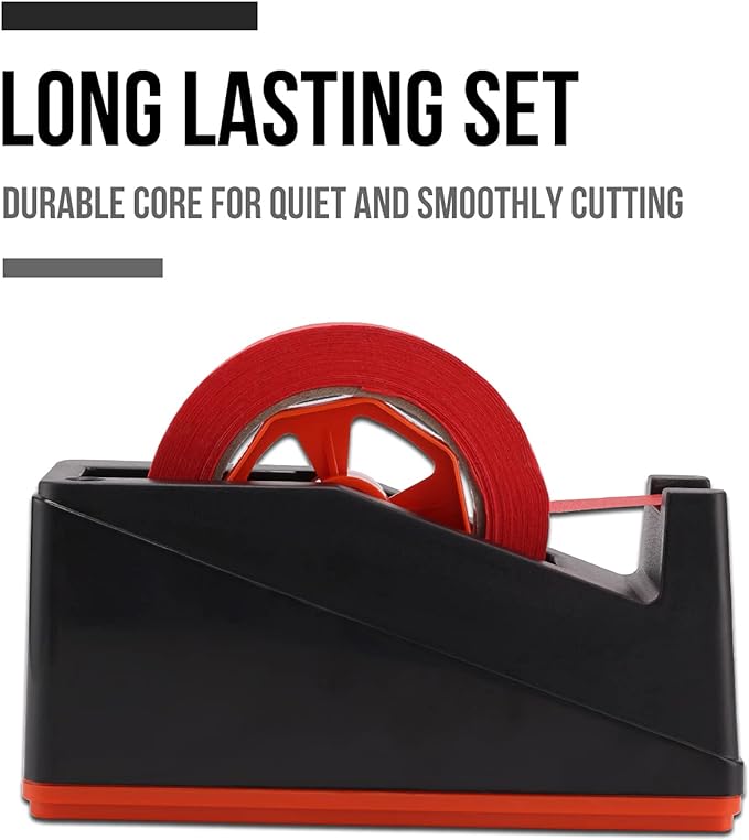 Lichamp Desktop Tape Dispenser Holder with Large 3 Inch Core for Masking, Heat Transfer, Painters, Freezer and Kitchen Tape, 0128BK