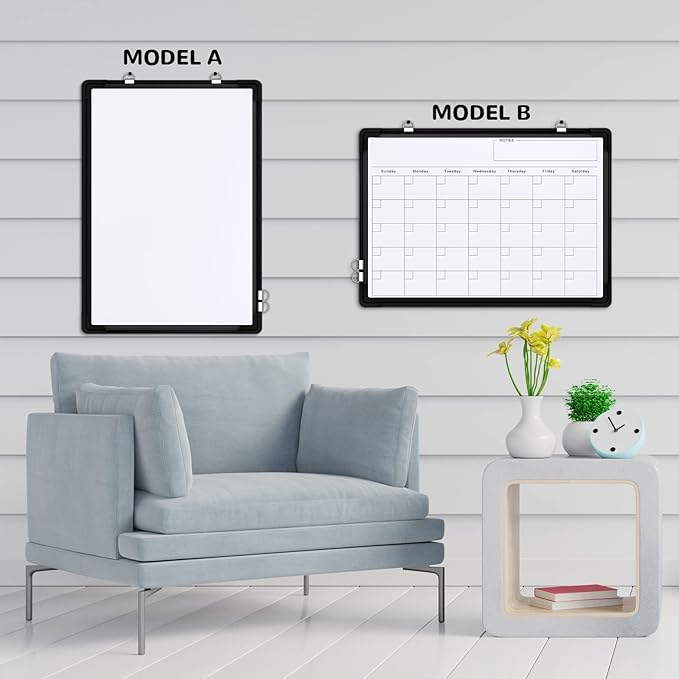 Small Monthly Calendar Dry Erase Whiteboard for Wall, 16in x 12in Magnetic Dry Erase Board, Hanging Double-Sided White Board, Portable Board for Drawing, Kitchen, Planning, Memo, School, Home, Office